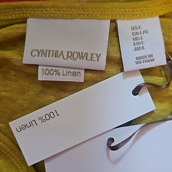 Cynthia Rowley Women’s 100% Linen Top  Blouse Jewel Neck Size Casual Size L - Picture 2 of 6